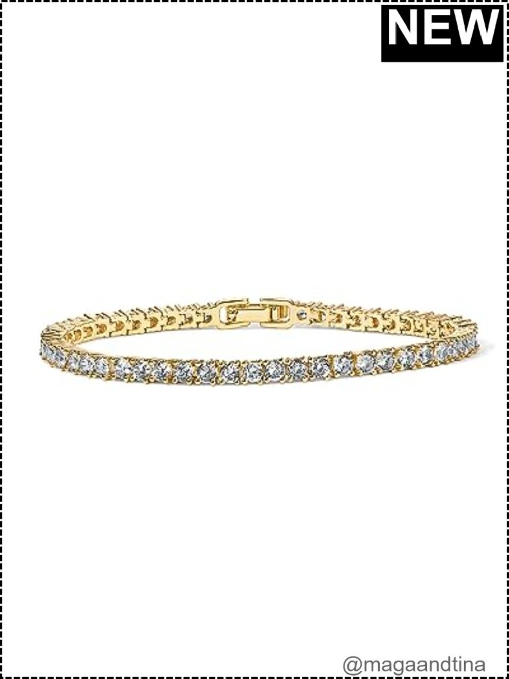 14K Gold Plated 3mm CZ Tennis Bracelet for Women Hypoallergenic